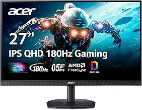Nitro 27 Inch QHD 2560 x 1440 IPS Gaming Monitor | AMD FreeSync | Up to 180Hz Refresh | Up to 0.5ms | DCI-P3 95% | HDR 10 Support | One Display Port 1.2 & Two HDMI 2.0 | KG271U N3bmiipx