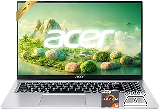 Aspire 3 Premium Slim Laptop Computer with Backlit Keyboard - AMD Ryzen 5 7430U CPU - 16GB RAM - 512GB SSD - 15.6" FHD Display - Fast Wi-Fi 6 - Webcam - Copilot AI Chat - Windows 11 Pro