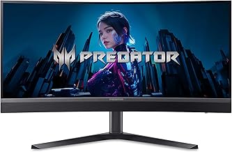 Predator Gaming 1500R Curved Monitor | 34" UWQHD 3440 x 1440 MiniLED | AMD FreeSync Premium | Up to 200Hz | Up to 0.5ms | DisplayHDR 1000 | USB Type-C, DP 1.4 & 2 x HDMI 2.1 | X34 X0bmiiphux