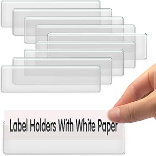 Sponsored Ad - Self Adhesive Label Holders, ELEMGULY 52 Pcs Adhesive Shelf Tag Shelf Label Holder Clear Pocket Holder with Paper for Supermarket, Bookshelf, Kitchen (4.3 x 1.2 Inch)