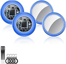 2025 New [Apple MFi Certified] (iOS Only) Air Tracker Tag-4 Pack, Bluetooth Tracker for Apple Find My, Replaceable Battery, Key Finder and Item Locator Smart Tag for Keys, Bags, Luggage, etc (Blue)