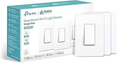 Kasa Apple HomeKit Smart Light Switch KS200P3, Single Pole, Neutral Wire Required, 2.4GHz Wi-Fi Light Switch Works with Siri, Alexa and Google Home, UL Certified, No Hub Required, White, 3-Pack