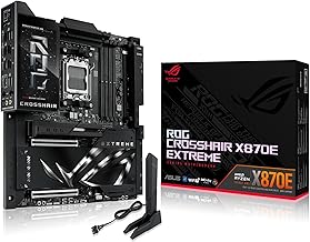 ROG Crosshair X870E Extreme AMD X870E AM5 E-ATX Gaming Motherboard – 20+2+2 Power Stages, DDR5, PCIe 5.0, 5X M.2, 5G & 10G LAN, Wi-Fi 7, USB4 Type-C, 5” LCD, AI Overclocking & Networking