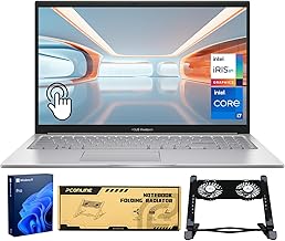 Vivobook 15.6" Business Laptop, FHD Touchscreen, Intel 10-Core i7, 24GB RAM, 1TB SSD, Backlit KB, HDMI, Win11Pro, Bundle with PCO Notebook Folding Radiator, Laptop Cooler