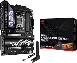 ROG Crosshair X870E Hero AMD X870E AM5 ATX Motherboard, Advanced AI PC Ready, 18+2+2 Power Stages, DDR5, PCIe® 5.0, 5X M.2, Wi-Fi 7, USB4®, AI Overclocking, Core Flex, PCIe Slot Q-Release Slim