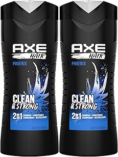 AXE Phoenix Men's 2-in-1 Shampoo & Conditioner 2-Pack, Crushed Mint & Rosemary Scent, 16 Fl Oz Ea