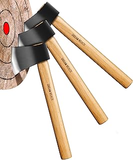 Dream Reach Throwing Axe Set - 3 PCS Hand Forged Throwing Hatchet, 15.7" Professional Throwing Game Axe for Backyard, Competition, Recreation