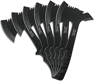 JXE JXO Throwing Axe Sets, Overall 10.2in 6Pack Throwing Tomahawk, Full Tang 420HC Stainless Steel, Design for Hawks Throwing Recreation and Competition