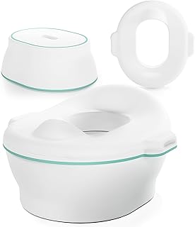 Frida Baby 3-in-1 Grow-With-Me Toddler Potty Training Toilet, Toddler Potty, Toilet Topper Training Seat and Step Stool, Easy-to-Clean Potty Training System