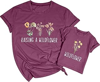 Raising A Wildflower Shirt Mom Toddler Matching Tshirt Mommy and Me Matching Tee Mother Daughter Son Mama Mini Outfit