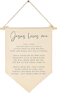 Bible Verse Sign-Scripture Decor-Baby Banner Shower Gift-Sunday Shool Song Decor-Flag Decoration Gifts for Baby Boys Girls Kids-Banner Wall Present for Nursery Infant Room Playroom Bedroom Front Door