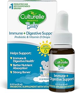 Sponsored Ad - Culturelle Baby Probiotic Drops + Vitamin D, Immune & Digestive Health Support for Babies, Infants & Newborns 0-12 Months, 30 Day Supply, Gluten Free & Non-GMO, 9ml
