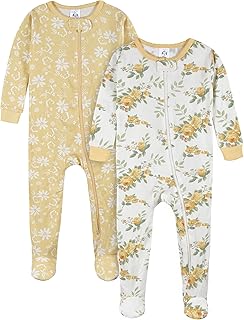 Baby Girls' 2-Pack Footed Pajamas