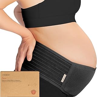 KeaBabies Maternity Belly Bands for Pregnant Women - Soft & Breathable Pregnancy Belly Support Band, Adjustable Maternity Belt for Back, Pelvic Support, Comfortable, Easy to Use (Midnight Black, M/L)