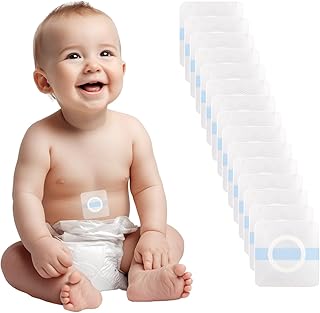15 Pack Baby Belly Navel Patches, Medical Umbilica Hernia Patch for Infants,Belly Button Shaper with Waterproof Cotton Pads,Adhesive-Free Correction Hernia Belt Baby Belly Button wrap 8×8cm