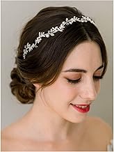 SWEETV Rhinestones Bridal Headband Silver Crystal Wedding Headpieces for Brides Hair Pieces for Bridesmaid Flower Girl Hair Accessories
