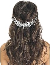 GORAIS Flower Bride Wedding Hair Vine Crystal Bridal Headpieces Pearl Hair Accessories for Women and Girls