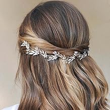JAKAWIN Bride Leaf Wedding Hair Piece Flower Bridal Hair Vine Accessories Crystal Headpiece for Women HV203 (1 Silver)