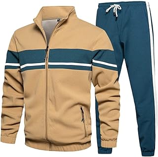 Sponsored Ad - Men's Sweat Suit 2 Piece Outfit Casual Contrast Sports Jogging Tracksuits Set