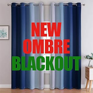 G2000 Blackout Curtains & Drapes for Bedroom Living Room 84 Inches Long Navy Blue and Greyish White Room Darkening Window Treatments Ombre Thermal Insulated Light Blocking Grommet Backdrop 2 Panels