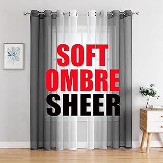 Sponsored Ad - G2000 Sheer Curtains & Drapes 95 Inch Long Grey and White Ombre Curtains for Bedroom & Living Room Windows - Light Filtering, Grommet Curtains for Patio Sliding Glass Door - 2 Panel Set