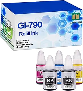 MISKYN GI-790 Ink Refill Bottles Replacement for Canon GI790 Use with PIXMA G1000 G1010 G2000 G2002 G2010 G3000 G3010 G4000 G4010 Printer,Sets-1 Pack