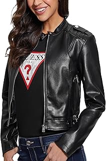 womens Montecarla Faux Leather Fitted Jacket