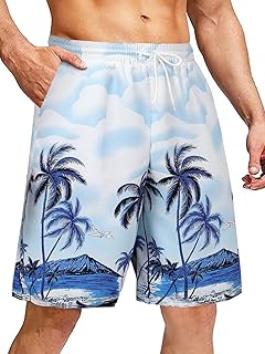 Mens Swim Trunks 7 Inch 9 Inch Quick Dry Board Shorts Swimwear Bathing Suit Beach Swim Shorts with Pockets