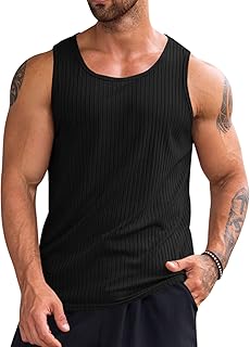 Sponsored Ad - Men's Ribbed Tank Tops Knit Sleeveless Workout T Shirt Muscle Gym Fitness Tee