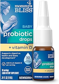 Sponsored Ad - Mommy's Bliss Baby Probiotic Drops + Vitamin D, Supports Digestive Health and Immunity, 400IU Vitamin D for Healthy Bone Development, Newborns +, Flavorless, 0.34 Fl Oz (30 Servings)