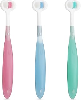 Trueocity Extra Soft Toddler Toothbrush, Toddler Toothbrushes 1-2 1-3 2-4, Toothhugger High Efficient 3 Sides Baby Toothbrush 12 Months and Up, Infant Training Brush, Sensory Oral Care Set (3 Pack)