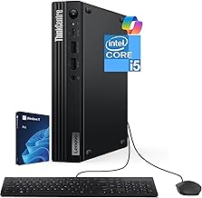 Lenovo ThinkCentre Tiny M70q G5 Intel Deca Core i5-14400T (Beats i7-13700T), 16GB DDR5, 512GB NVMe, DisplayPort, HDMI, WiFi 6, RJ-45, Wired KB & Mouse, Win 11 Pro, 3YR Wty, Business Desktop - Black