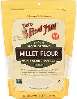 Bob's Red Mill Stone Ground Whole Grain, Millet Flour, 20 Ounce (Pack of 4)