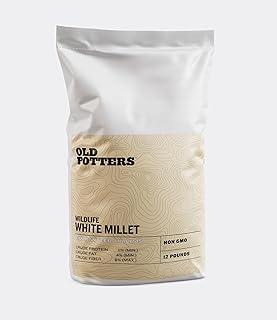 Sponsored Ad - Old Potters Wildlife Organic White Millet for Bird Feeding and Wildlife Bird attracting, Non-GMO and USA Grown, 12 lb