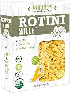 Big Green Organic Food- Organic Millet Rotini, 8.8oz, Gluten-Free, Non-GMO, Vegan (1)