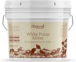 Hulled Millet 1 Gallon Bucket, White Proso, Birdfeed, Pet Safe Seeds
