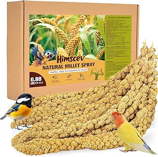 Sun-Dried Spray Millet for Birds - Seed Treat for Parakeets, Budgies, Finches, Cockatiels, Parrots, Lovebirds, Hamsters & Small Pets (S, Apple)