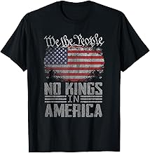 No Kings In America US Flag Vintage Men Women (On Back) T-Shirt
