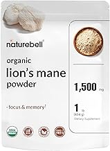 Sponsored Ad - NatureBell Organic Lions Mane Powder 1,500mg Per Serving, 1lb | Whole Fruiting Body & Mycelium Mushroom Source – Focus, Memory, & Immune Health Supplement – Non-GMO, Vegan