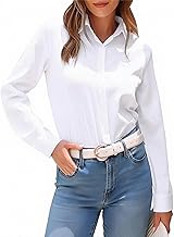 Sponsored Ad - jonivey Womens Long Sleeve Button Down Stretch Dress Shirt Soft Wrinkle Free Work Casual Business Office Blouse