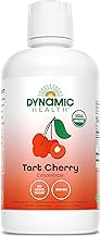 Dynamic Health Organic Tart Cherry Juice, Unsweetened 100% Juice Concentrate, Antioxidants Supplement, No Sweeteners or Additives, Vegan, Gluten Free, BPA Free, 32 oz