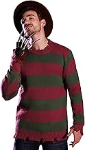 Arvilhill Men's Halloween Freddy Sweater Nightmare Costume Knitted Striped Pullover No Claws M