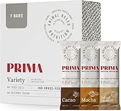 Sponsored Ad - PRIMA ANCESTRAL PROTEIN BAR Grass Fed Protein Bars, 7 Pack – Animal-Based Protein Bar with Beef Tallow, Raw Honey, Seed Oil Free, Low Carb, Gluten-Free – Healthy, Energy Snacks for Clea