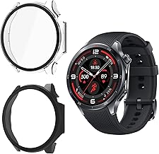 for Oneplus Watch 3 Screen Protector case, Rigid PC Shell Membrane in one Piece, Scratch-Proof and Shock-Proof,Ultra-Thin-Clear and Black