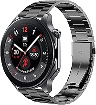 Compatible for OnePlus Watch 3 Band, Quick Release Stainless Steel Metal Replacement Straps Compatible for OnePlus Watch 3, 2, 2R, 1 Smartwatch
