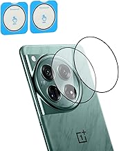 2-Pack for Oneplus 12 Camera Lens Protector, [ Not Affect Flash ] Full Coverage 9H Hardness Tempered Glass Camera Lens Protective Film + Auto-alignment Installation Tool