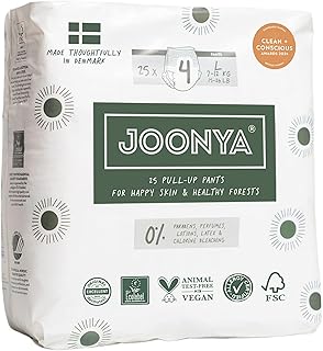 Sponsored Ad - Pull-Up Pants Baby Diapers, Size 4 L (15-26 lb) - 1 Bag of 25 - NonToxic, Eco-Friendly, Ultra Slim, Overnight Use - Made in Denmark