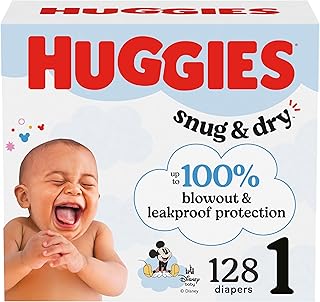 Size 1 Diapers, Snug & Dry Newborn Diapers, Size 1 (8-14 lbs), 128 Count, Packaging May Vary