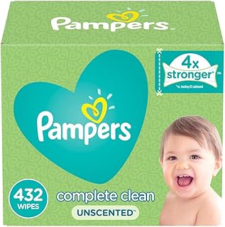 Baby Wipes, Pampers Baby Diaper Wipes, Complete Clean Scented, 6X Pop-Top Packs, 432 Total Wipes