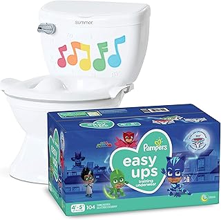 Potty Training Seat Starter Kit—My Size Potty Lights & Songs Transitions and Pampers Easy Ups 4T-5T Potty Training Underwear for Boys and Girls, Size 6, 104 Count (Packaging May Vary)